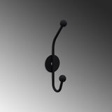 Cuier de hol metalic Metal Wall Hook Elegance 3, Negru, 6x9 cm