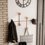 Cuier de hol metalic Metal Wall Hook Lux 2, Cupru, 82x60x10 cm