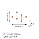 Cuier de hol metalic Metal Wall Hook Lux 2, Cupru, 82x60x10 cm