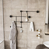 Cuier de hol metalic Metal Wall Hook Modern 1, Negru, 112x64x10 cm