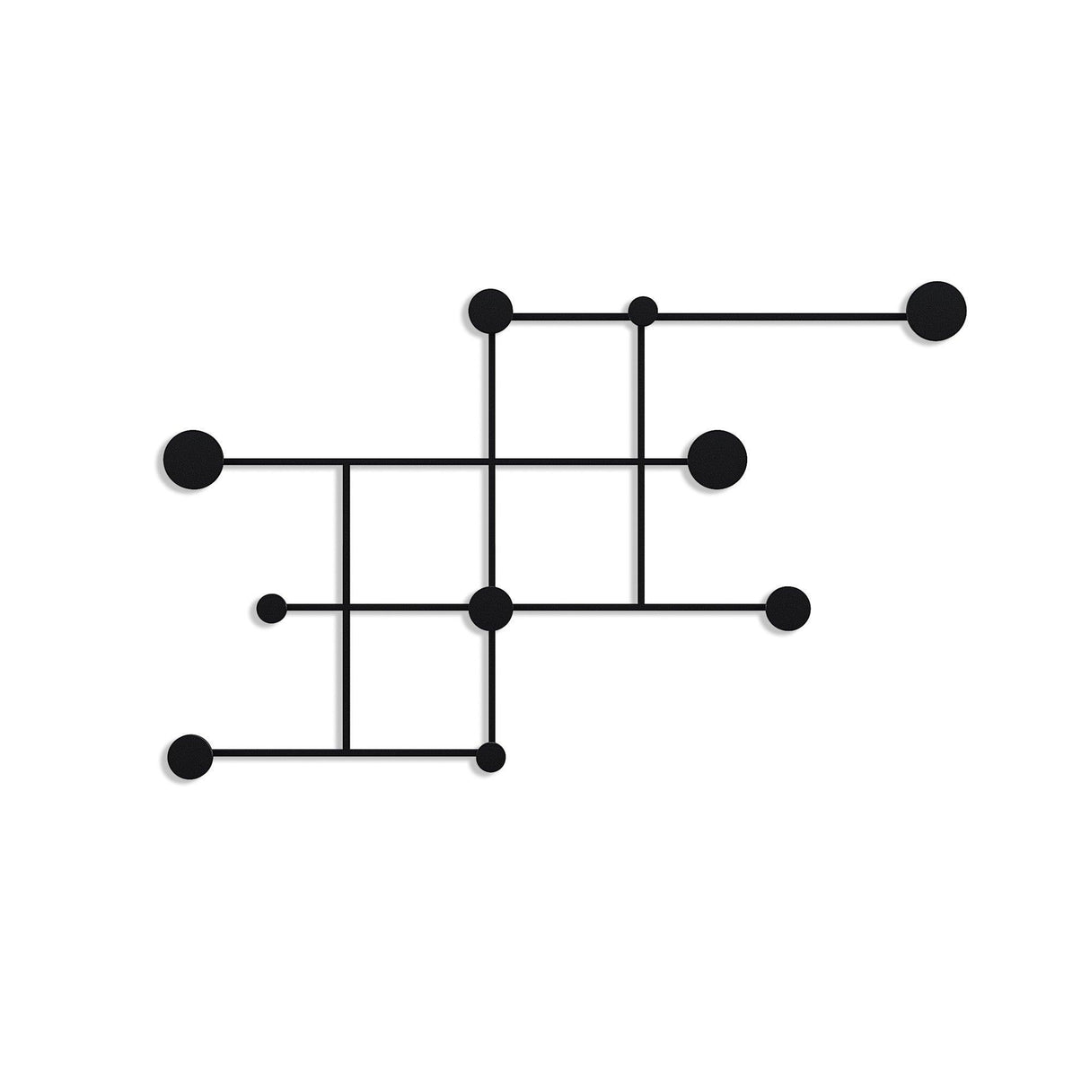 Cuier de hol metalic Metal Wall Hook Modern 1, Negru, 112x64x10 cm