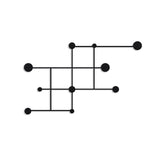 Cuier de hol metalic Metal Wall Hook Modern 1, Negru, 112x64x10 cm