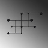 Cuier de hol metalic Metal Wall Hook Modern 1, Negru, 112x64x10 cm