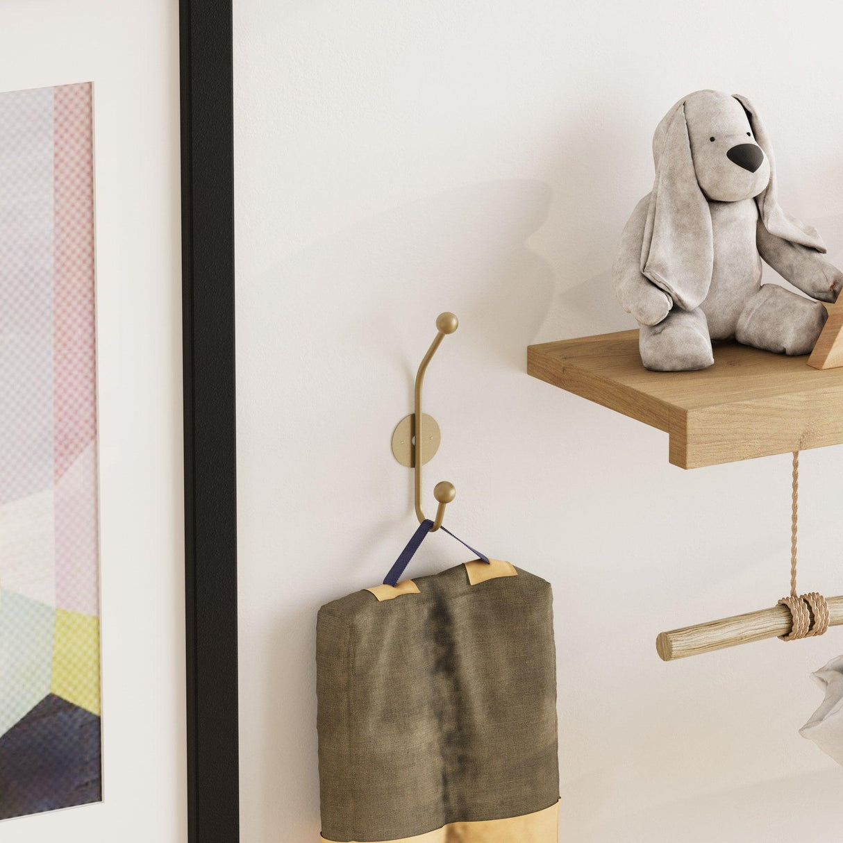 Cuier de hol metalic Metal Wall Hook Rustic 3, Aur, 6x9 cm