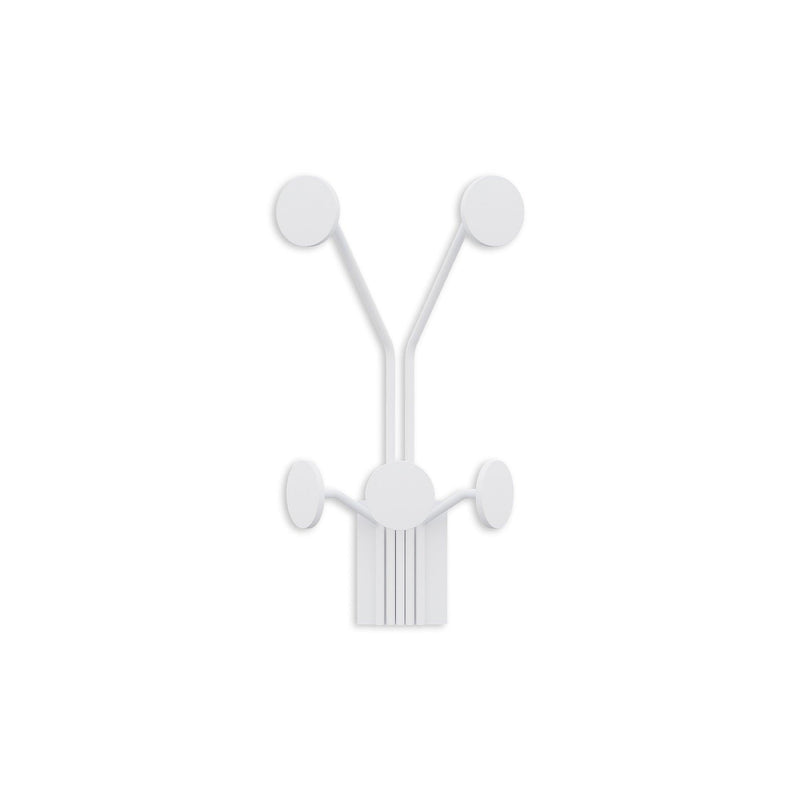 Cuier de hol metalic Metal Wall Hook Vintage 1, Alb, 24x16 cm