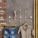 Cuier de hol metalic Metal Wall Hook Vintage 2, Alb, 80x45x10 cm