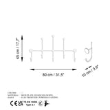 Cuier de hol metalic Metal Wall Hook Vintage 2, Alb, 80x45x10 cm