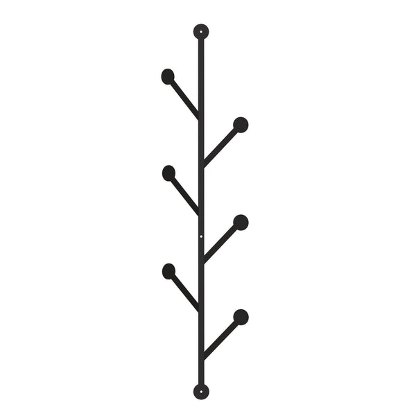 Cuier de hol metalic Ponpon, Negru, 5x94x22 cm