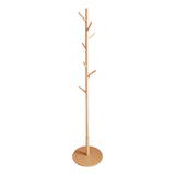 Cuier de paltoane tip pom Driko din lemn, Natural, 38x38x174 cm