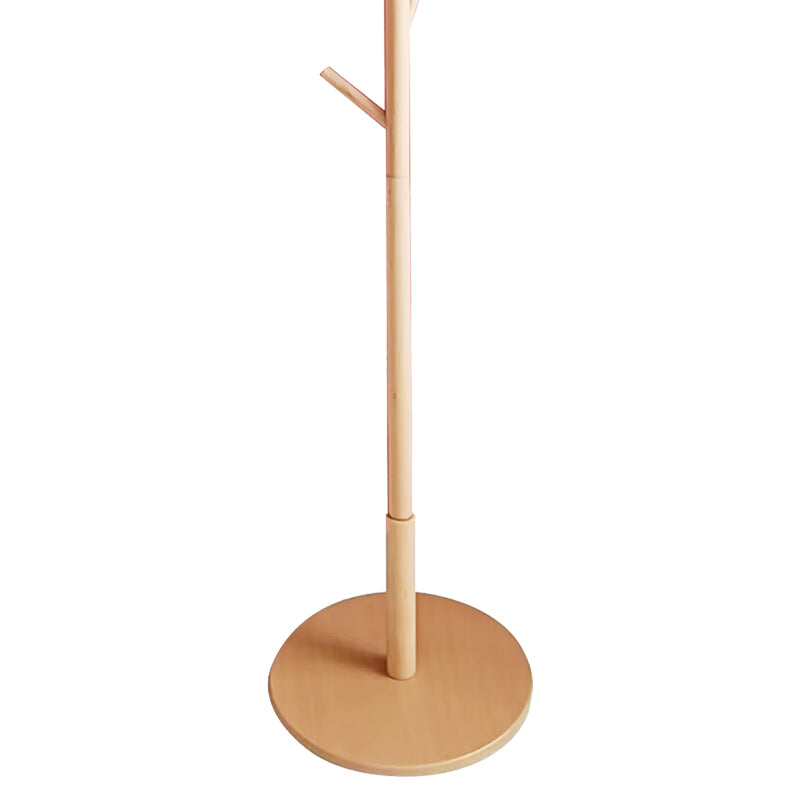 Cuier de paltoane tip pom Driko din lemn, Natural, 38x38x174 cm, detaliu produs