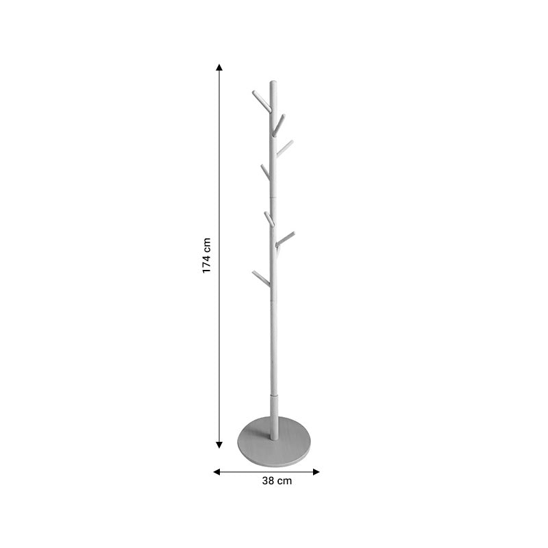 Cuier de paltoane tip pom Driko din lemn, Natural, 38x38x174 cm, perspectiva suplimentara