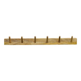 Cuier de perete cu funcție Hokkie, Natural, Lemn masiv de acacia, 60x11x10 cm