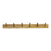 Cuier de perete cu funcție Hokkie, Natural, Lemn masiv de acacia, 60x11x10 cm, imagine suplimentara