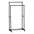 Cuier de podea Ganco din metal, Negru, 74.5x39x157 cm, imagine principală, metal, PP, pentru dormitor
