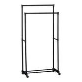Cuier de podea Ganco din metal, Negru, 74.5x39x157 cm, imagine principală, metal, PP, pentru dormitor