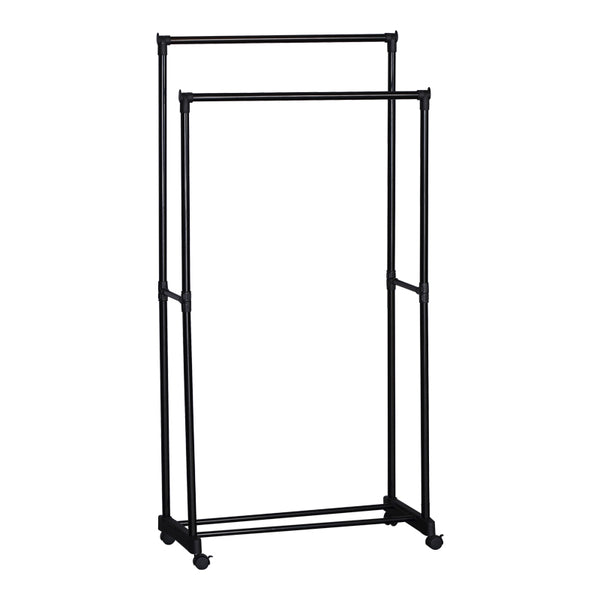 Cuier de podea Ganco din metal, Negru, 75x39x157 cm