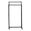 Cuier de podea Ganco din metal, Negru, 74.5x39x157 cm, vedere frontală, metal, PP, pentru dormitor