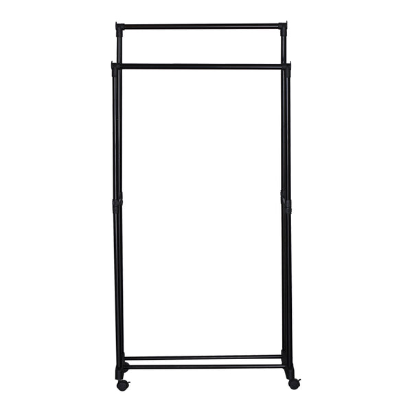 Cuier de podea Ganco din metal, Negru, 75x39x157 cm