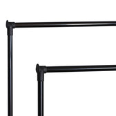 Cuier de podea Ganco din metal, Negru, 74.5x39x157 cm, vedere laterală, metal, PP, pentru dormitor