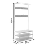 Cuier Intrare Ralph Maple, Alb, 80x40x170 cm