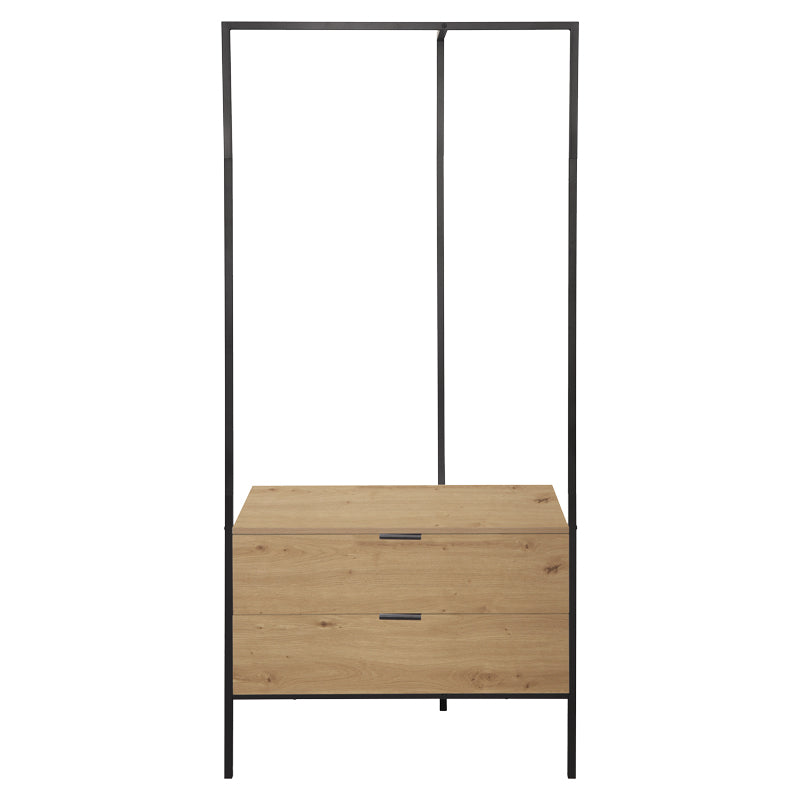 Cuier Keila Natural si metal, negru, 85x45x190 cm, detaliu produs