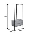 Cuier Keila Natural si metal, negru, 85x45x190 cm, perspectiva suplimentara