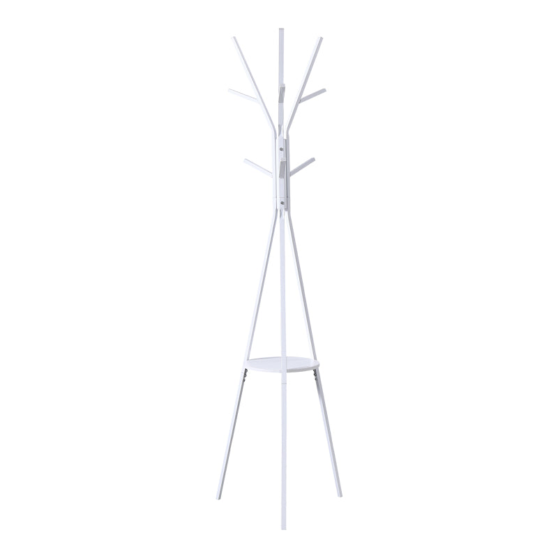 Cuier metalic Denner, Metal, Alb, 48x48x180 cm - Alb