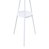Cuier metalic Denner, Metal, Alb, 48x48x180 cm - Alb