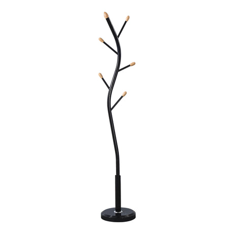 Cuier metalic Portu, Metal, Negru - Natural, 30x170 cm
