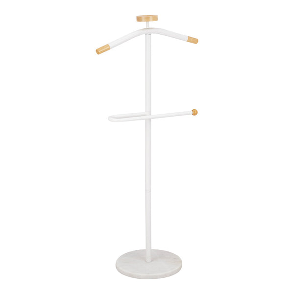 Cuier pentru haine cu funcție de organizare Jolma, Metal-lemn, Alb - Negru, 30x111 cm