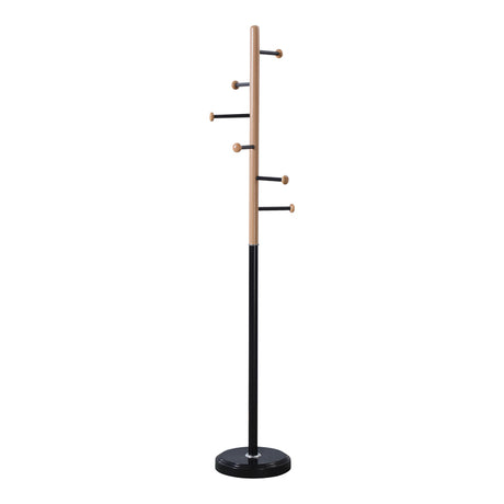 Cuier pentru haine Serea, metal, negru-natural, 30x175 cm