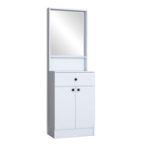 Cuier Rockder cu oglinda, 60x35x183 cm - Alb