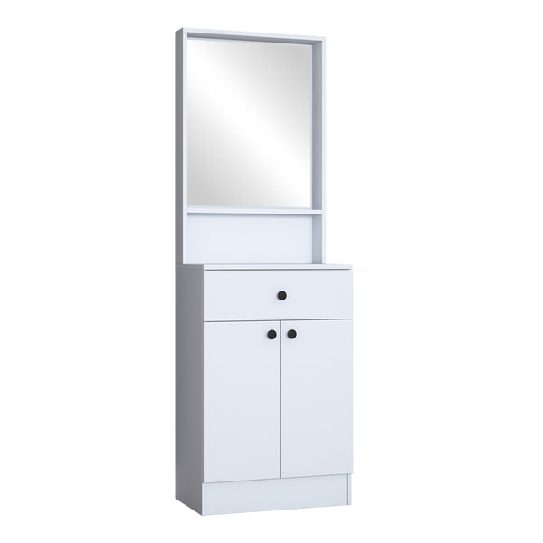 Cuier Rockder cu oglinda, 60x35x183 cm