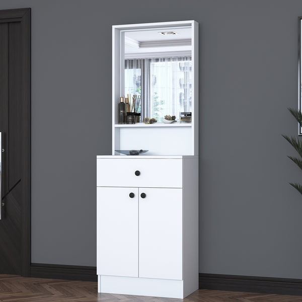 Cuier Rockder cu oglinda, 60x35x183 cm