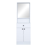 Cuier Rockder cu oglinda, 60x35x183 cm - Alb