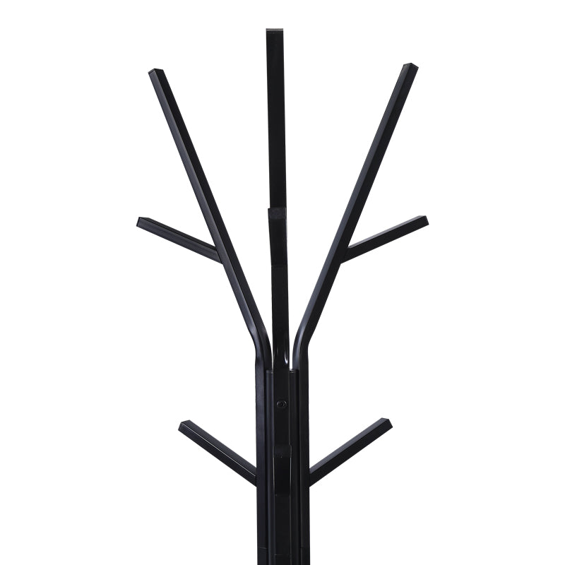 Cuier metalic Denner, Metal, Alb, 48x48x180 cm - Negru