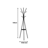 Cuier metalic Denner, Metal, Alb, 48x48x180 cm - Negru