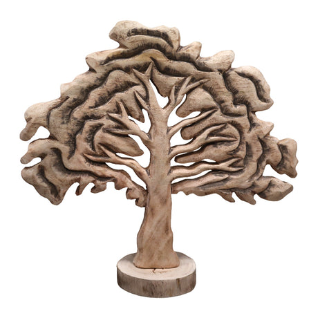 Decoratiune de masa brad Natrem lemn de mango, Natural, 45x11x43 cm