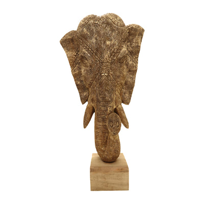 Accesoriu Decorativ Decoratiune de masa elefant Zap lemn de mango auriu 31x13x61 cm