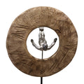 Decoratiune de masa Manny lemn de mango Natural-aluminiu, 31x18x50 cm, imagine suplimentara