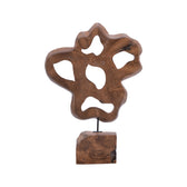 Decoratiune de masa Strab lemn Natural tec-metal, 49x15x70 cm, imagine suplimentara