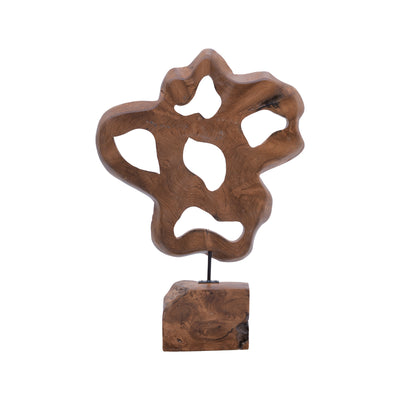 Decoratiune de masa Strab lemn Natural tec-metal, 49x15x70 cm, imagine suplimentara