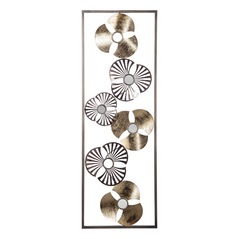 Decoratiune de perete Blomma metal auriu, antic, 31x90 cm