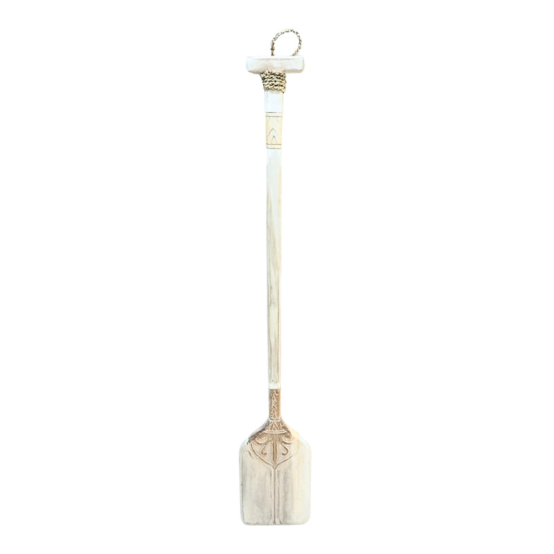 Decoratiune de perete Boon Inart mahogany, 120 cm, 20x120 cm - Alb-Natural