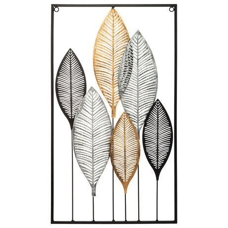 Decoratiune de perete colorata Roisin, metal, Negru, 38x65 cm