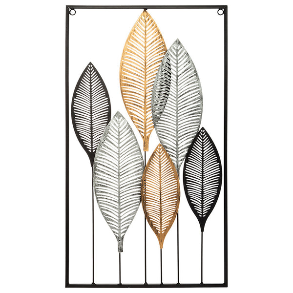 Decoratiune de perete colorata Roisin, metal, Negru, 38x65 cm