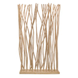 Decoratiune de perete cu etajere Barbin, Lemn Teak-Suar, Natur, 120x25x200 cm
