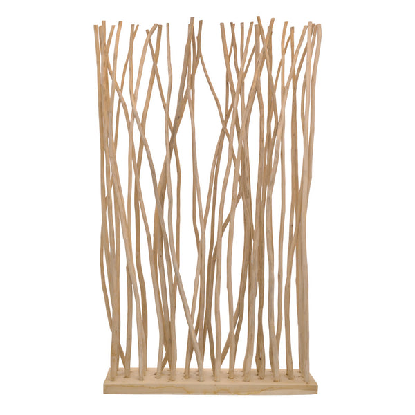 Decoratiune de perete cu etajere Barbin, Lemn Teak-Suar, Natur, 120x25x200 cm
