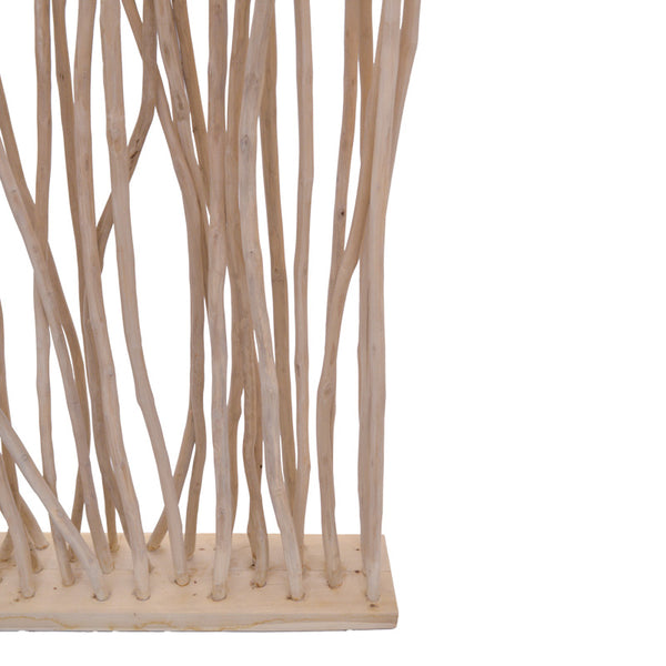 Decoratiune de perete cu etajere Barbin, Lemn Teak-Suar, Natur, 120x25x200 cm