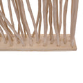 Decoratiune de perete cu etajere Barbin, Lemn Teak-Suar, Natur, 120x25x200 cm, detaliu produs